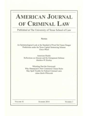 Cover of The American Journal of Criminal Law