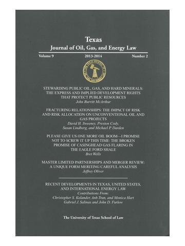 Cover of The Texas Journal of Oil, Gas, and Energy Law