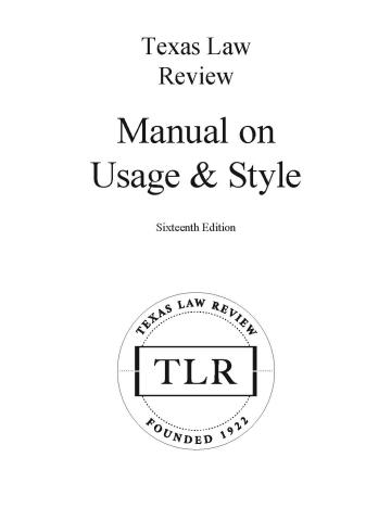 Cover of Manual on Usage & Style (MoUS)