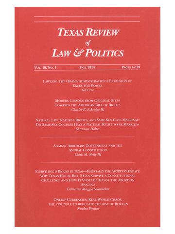 Cover of Texas Review of Law & Politics